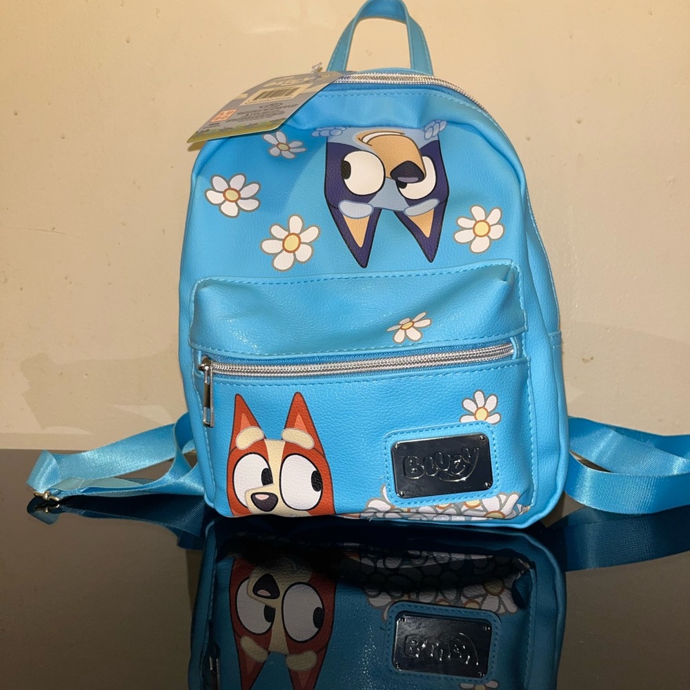 Whimsical Unisex Bluey Backpack with daisy designs and Bingo